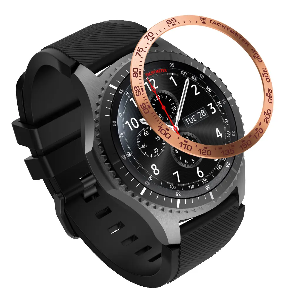 Крышка из нержавеющей стали для samsung Galaxy Watch 46 мм/42 мм/gear s3 frontier/gear S2 классический SM-R732 ободок кольцо Клей чехол