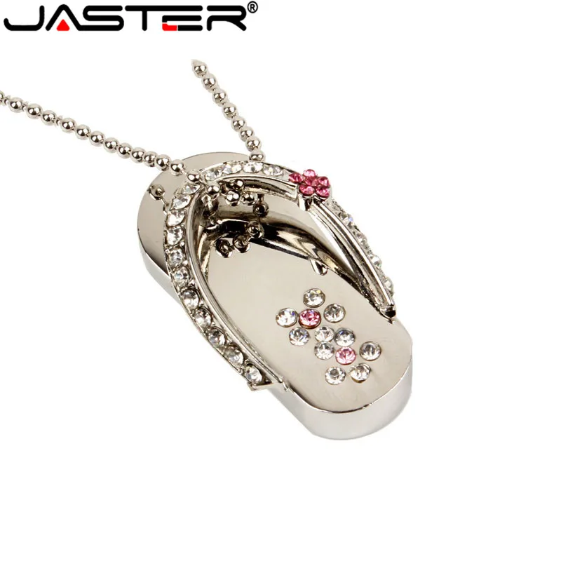 JASTER ювелирные Тапочки USB флэш накопитель 4 ГБ 8 16 32 кристалл алмаз 2 0 память Флешка