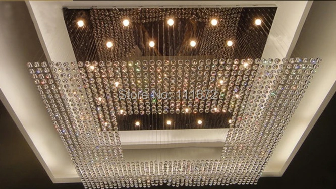 New Square Modern String Crystal Chandelier Hotel Lobby New Square Modern String Crystal Chandelier Hotel Lobby Lighting Free Shipping In Chandeliers From Lights On Aliexpress