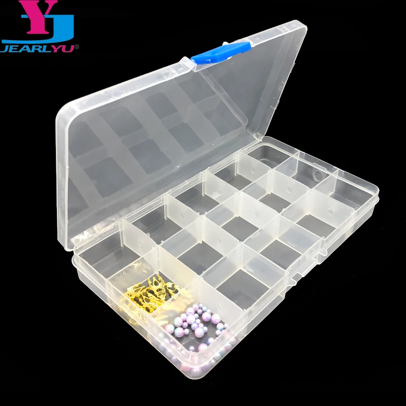  15 Slots Adjustable Nail Art Decoration Storage Box Craft Organizer Beads Multifunctional Detachabl