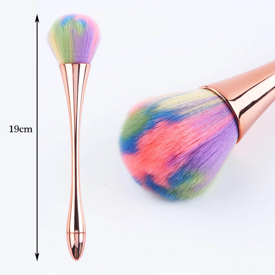1pcs Cleaning Nail Brush Rose Gold Soft Brushes Nail Glitter Powder Dust Remover Acrylic High Quality Manicure Makeup Tool LY949 (5)