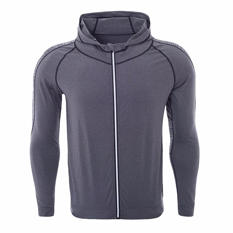 Buy New Arrival Gray Zipper Jacket Fitness Wear Long