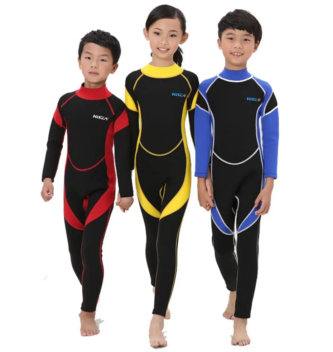 

2.5MM Neoprene Rash Guards Kids Wetsuits Diving Suits Long Sleeve Girls Boys Surfing One Piece Swimwear Swimsuits 2018 DBO