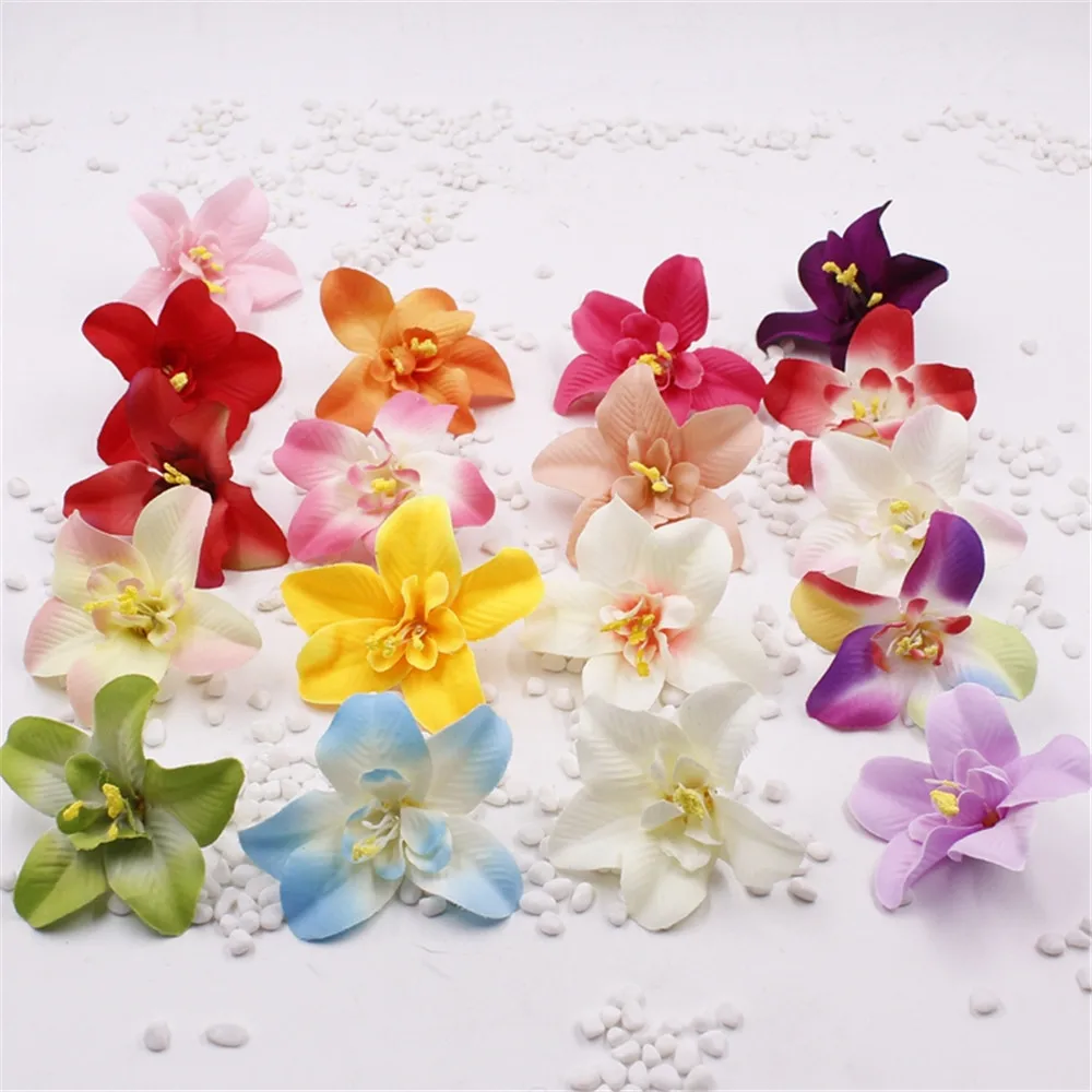 

5pcs / lot 8CM Rayon Simulation Lily Rose Family Wedding Party DIY Decorative Fake Flower