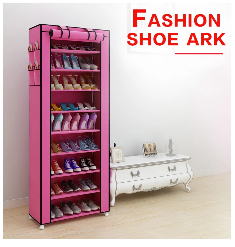 Большой шкаф для обуви 10-layer 9-grid нетканые ткани органайзер для обуви Съемный хранения обуви для домашней мебели шкафчик для обуви