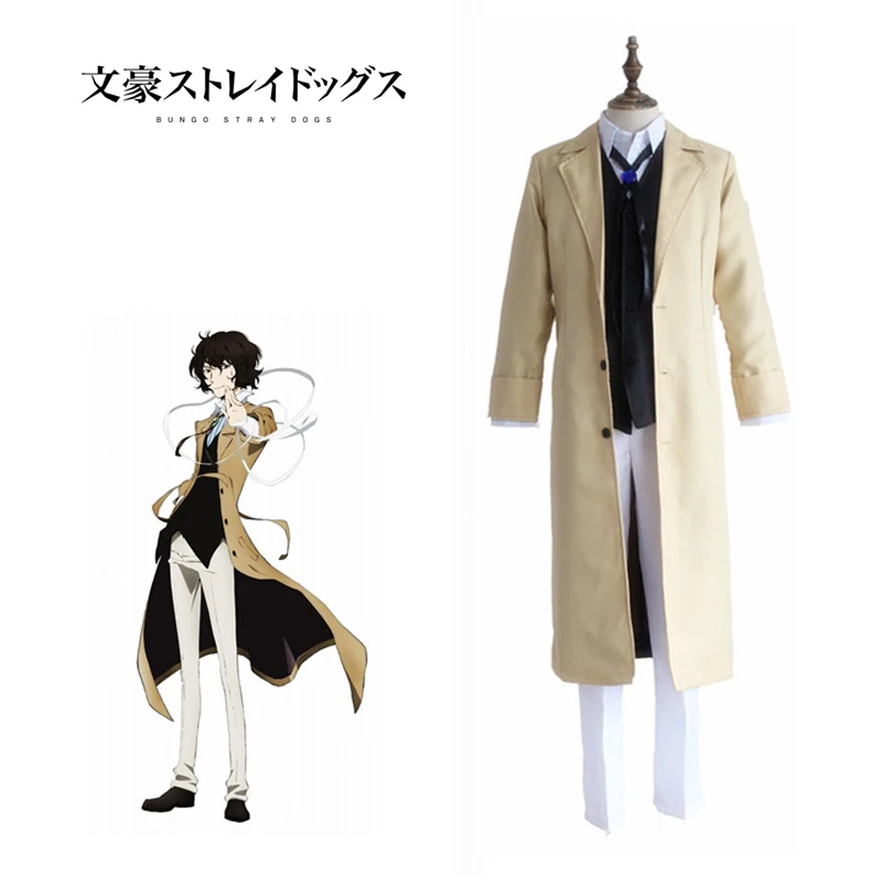 

Dazai Osamu Cosplay Bungou Stray Dogs Japaneses Anime Costume Armed Detective Agency Member Fullset Costume