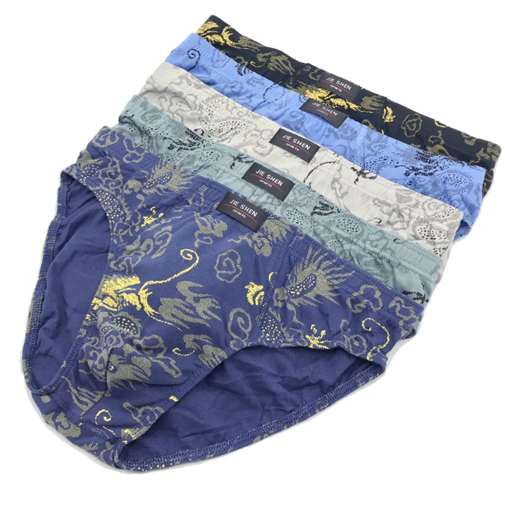 

10pcs/Lot Men Underwear briefs short 100%cotton Briefs Print Sexy Underpants Plus Size Panties M0335 L -4XL