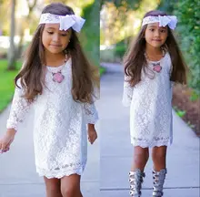 Summer Kids Baby Girls Princess Embroidered Flower Lace Tutu Formal Dress 2-11Y