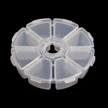 Plastic 8 Slot Jewelry Box Bead Nail Tool Storage Container Craft Organizer Case