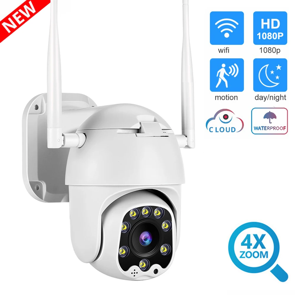 Ip-камера наружная WiFi 2MP 1080P Беспроводная PTZ скоростная купольная CCTV IR Onvif IP Cam Wi-Fi камера IpCam Camara охранное наблюдение