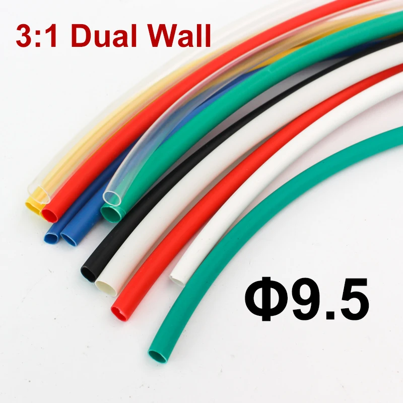 1.22meter/lot 9.5mm 3:1 Heat Shrink Tube with Glue Adhesive Lined Dual Wall Tubing Wrap Wire Cable kit | Обустройство дома