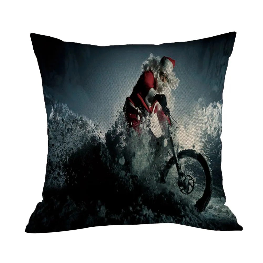 

45cm*45cm Pillow Cases Home Bicycle Retro Cotton Linen Warm Chair Cushioncover Bedroom Christmas Pillowcases