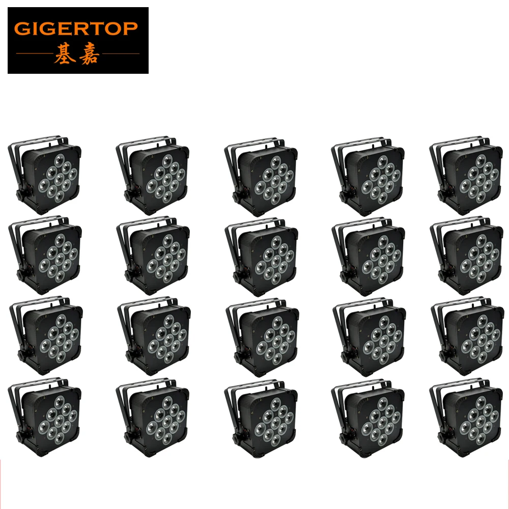 20pcs/Lot 9x18W 6IN1 RGBWAP 15000MAH Battery Wireless Flat Slim Par DMX512 6/10CH 100V-240V Led Stage Light Battery 8 Hours Work