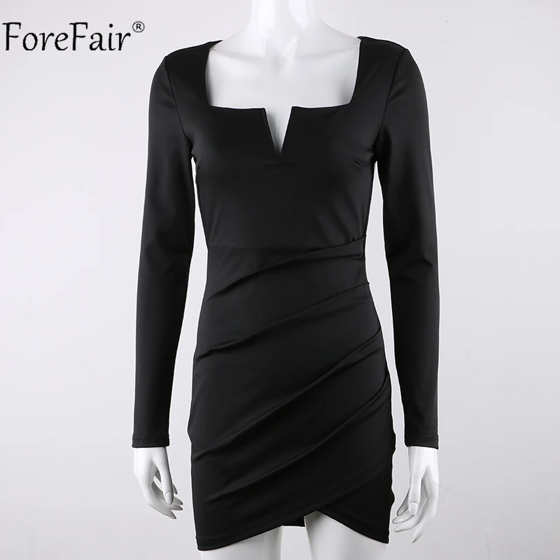 Женское короткое вечернее платье Forefair черное Красное Облегающее с длинным