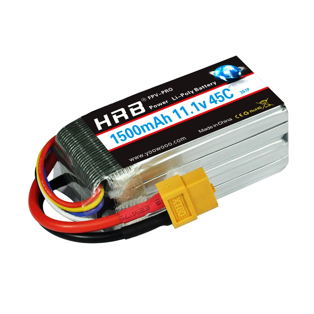 

HRB 1500mAh 11.1V 45C 3S Lipo Li-Po Lipoly Battery for RC Trex Helicopter Airplane Car