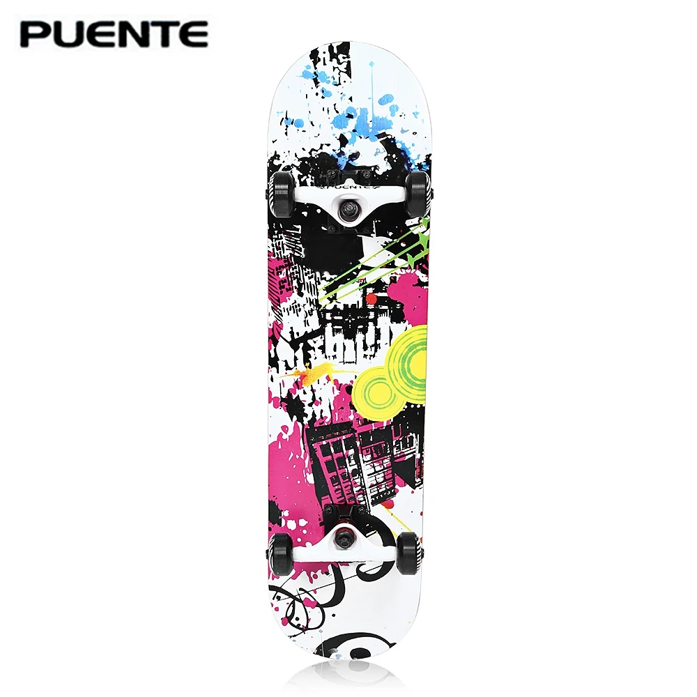 PUENTE прочный клен скейтборд четыре колеса двойной Snubby Longboard Drift ABEC 9 подшипник 5