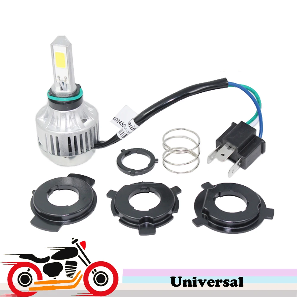 Universal H4 H6 LED Motorcycle Headlight 18W Hi Lo Blub Headlamp for