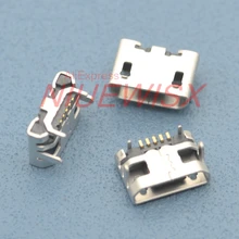 100 шт микро USB 5pin без бокового быка рога гнездо usb плоский рот четыре гнездо с контактными ножками мини usb разъем