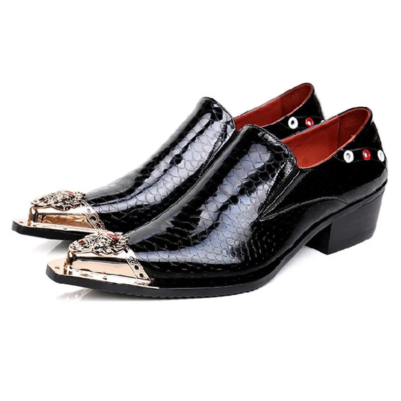 Cute Rivets Sapato Masculino Metal Pointed Toe Men Shoes Soft Leather Chunk Heels Zapatos Slip-on England Flats Oxfords 46 | Обувь
