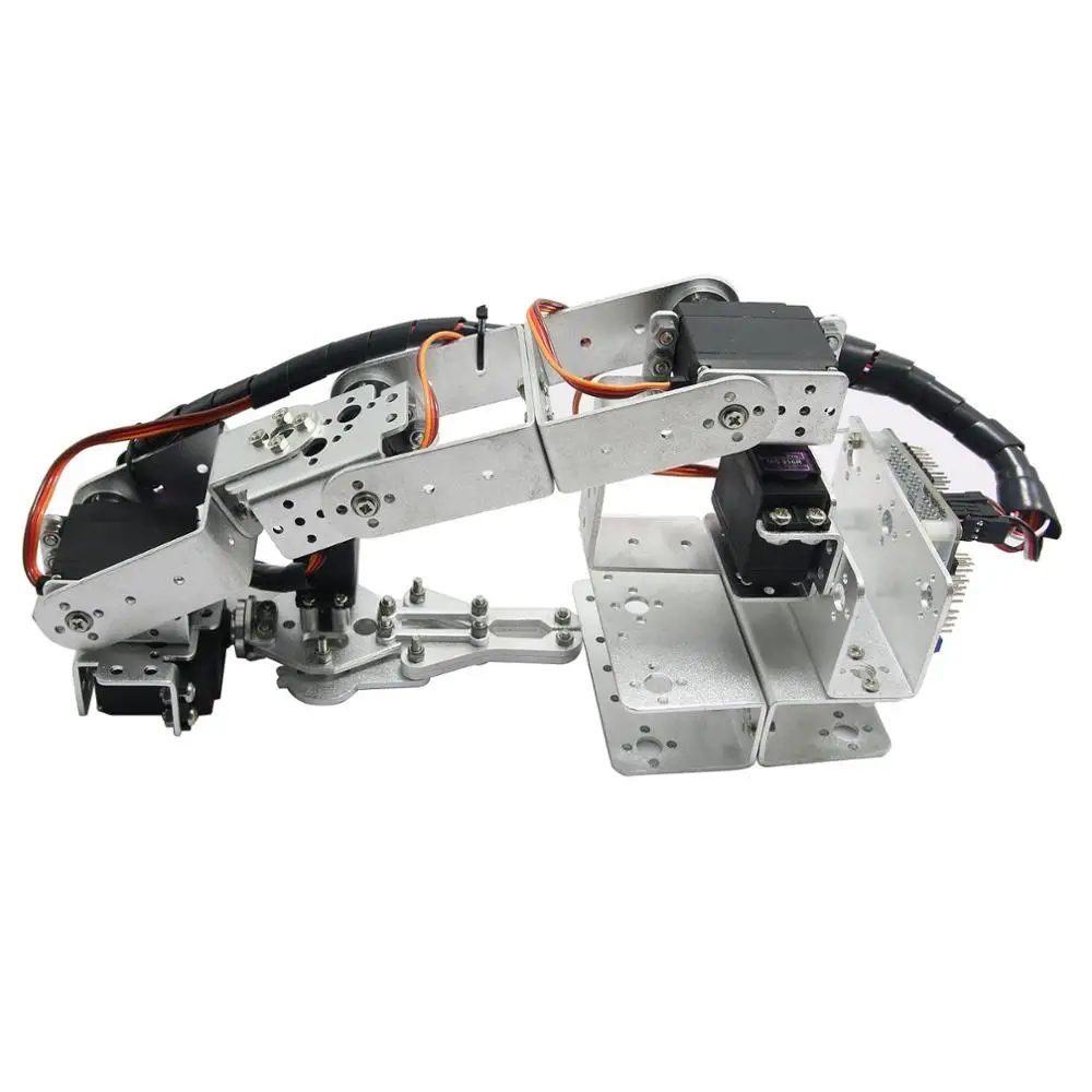 Arduino Robot 6 DOF Механическая Роботизированная рука и сервоприводы и металлический сервопривод-серебро с 6 x MG996R Сервоприводы