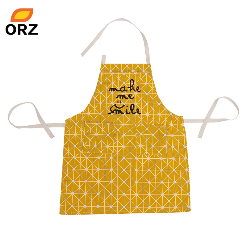 

ORZ Cotton Linen Apron Printed Unisex Cooking Aprons Avental Dining Room Oversleev Chef Waite Kitchen Restaurant Cleaning Tools
