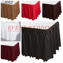 Дизайн гофрированная поли настольная юбка \ скатерть плинтус Swag valance для свадебного банкета события украшения