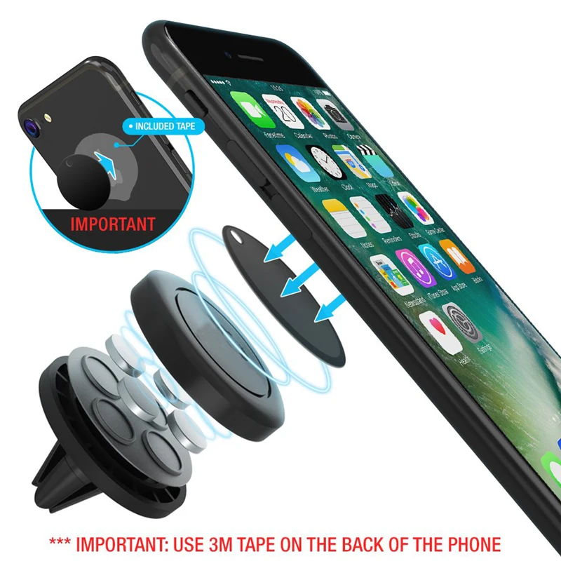 CinkeyPro Magnetic Car Phone holder for iPhone Samsung Mount Stand Air Vent Mount Mobile Phone Universal Smartphone No Ring