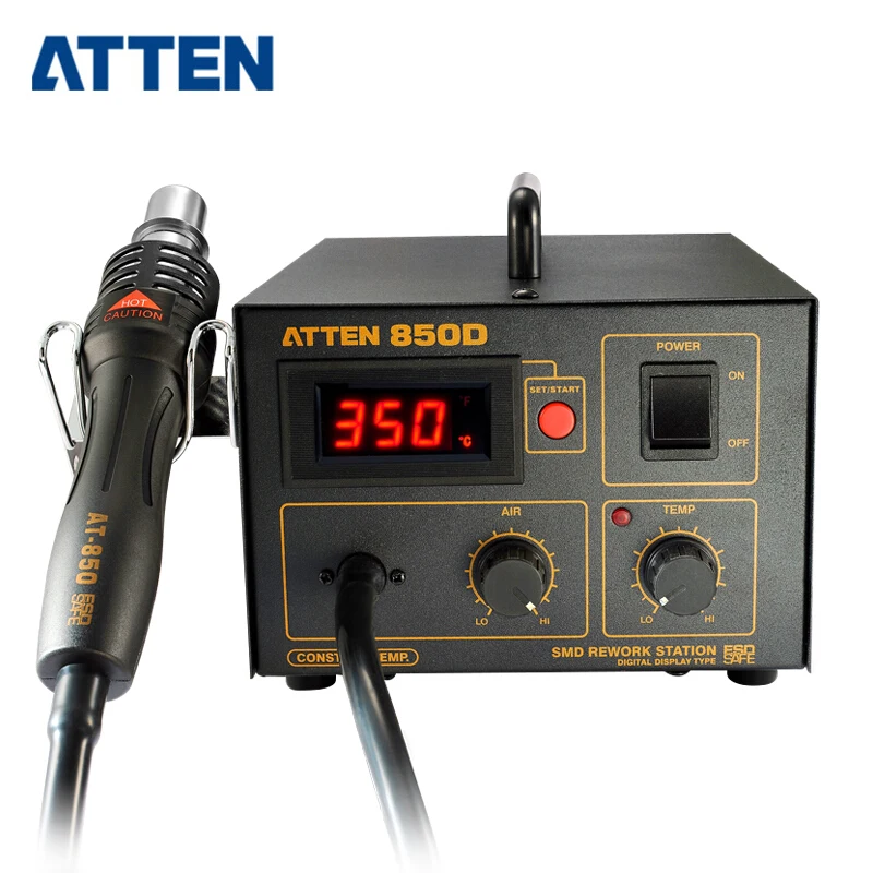 ATTEN AT850D 550 Вт 220 В 480 градусов паяльная станция с горячим воздухом светодиодный тепловой пистолет фен для BGA IC инструмент для демонтажа