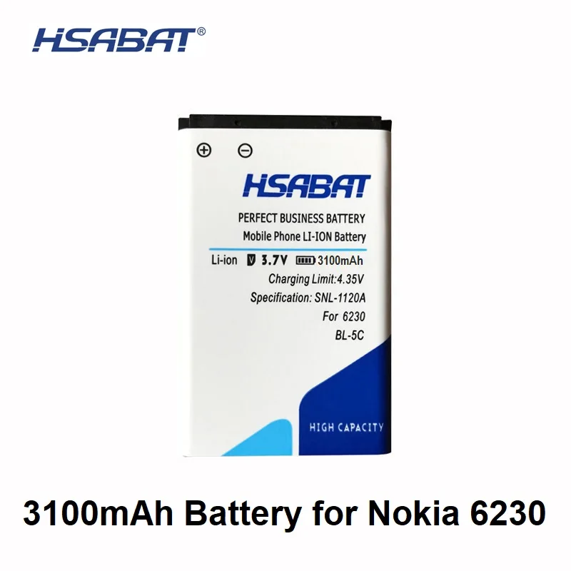 

HSABAT 3100mAh BL-5C Battery for Nokia C2-01 C2-02 C2-03 C2-06 X2-01 5130 XpressMusic 6230i 1108 1110 1112 1116 1200 1208 1209