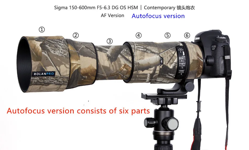 Пальто для объектива камеры камуфляж SIGMA 150-600 мм F5-6.3 DG OS линза HSM версия c кожух для оружия он обнаружил себя кожух для оружия