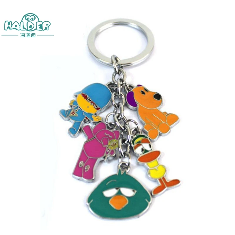 

Halder Family Educational Cartoon Animation Pocoyo Key Chains Elly Pato Loula Sleepy Birds Animals Keychains Pendants For Gift