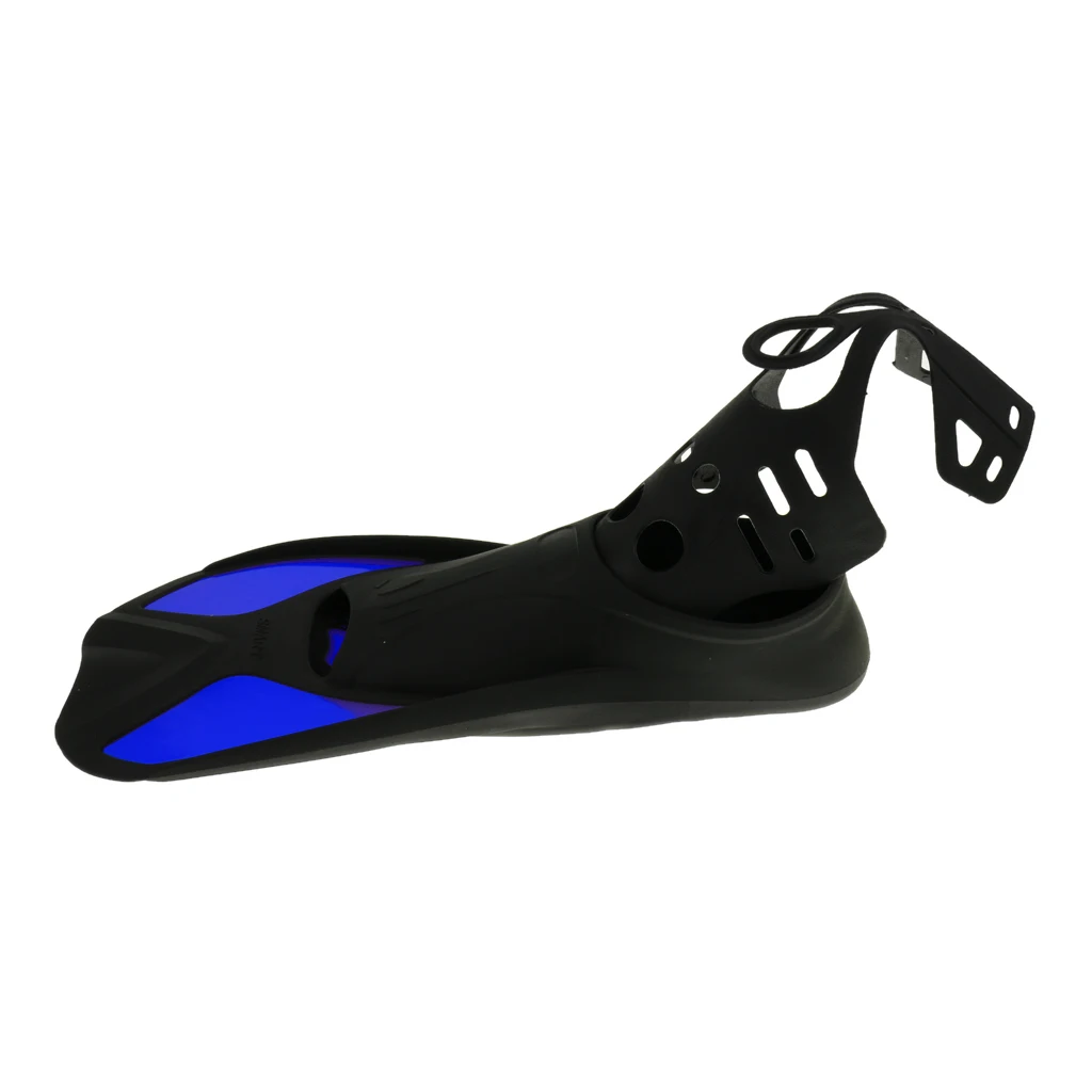 Kid Adult Full Foot Short Fins Scuba Diving Swim Training Flippers Blue L