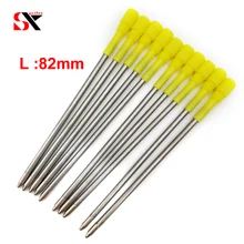 Yushun 10 шт./лот, длина 82 мм, для больших флеш-накопитель со стразами, заправка шариковых металлических ручек, очень гладкие для офиса и школы 0,7 мм