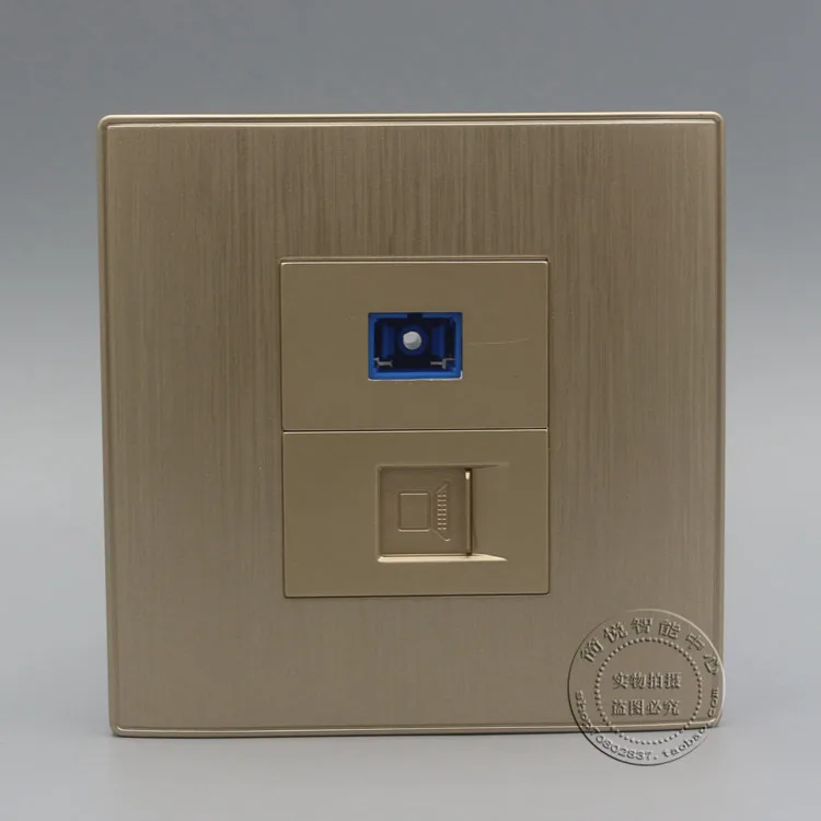 

Network Ethernet LAN RJ45 Cat5e + SC Optical Fiber Outlet Panel Faceplate Home Adapter