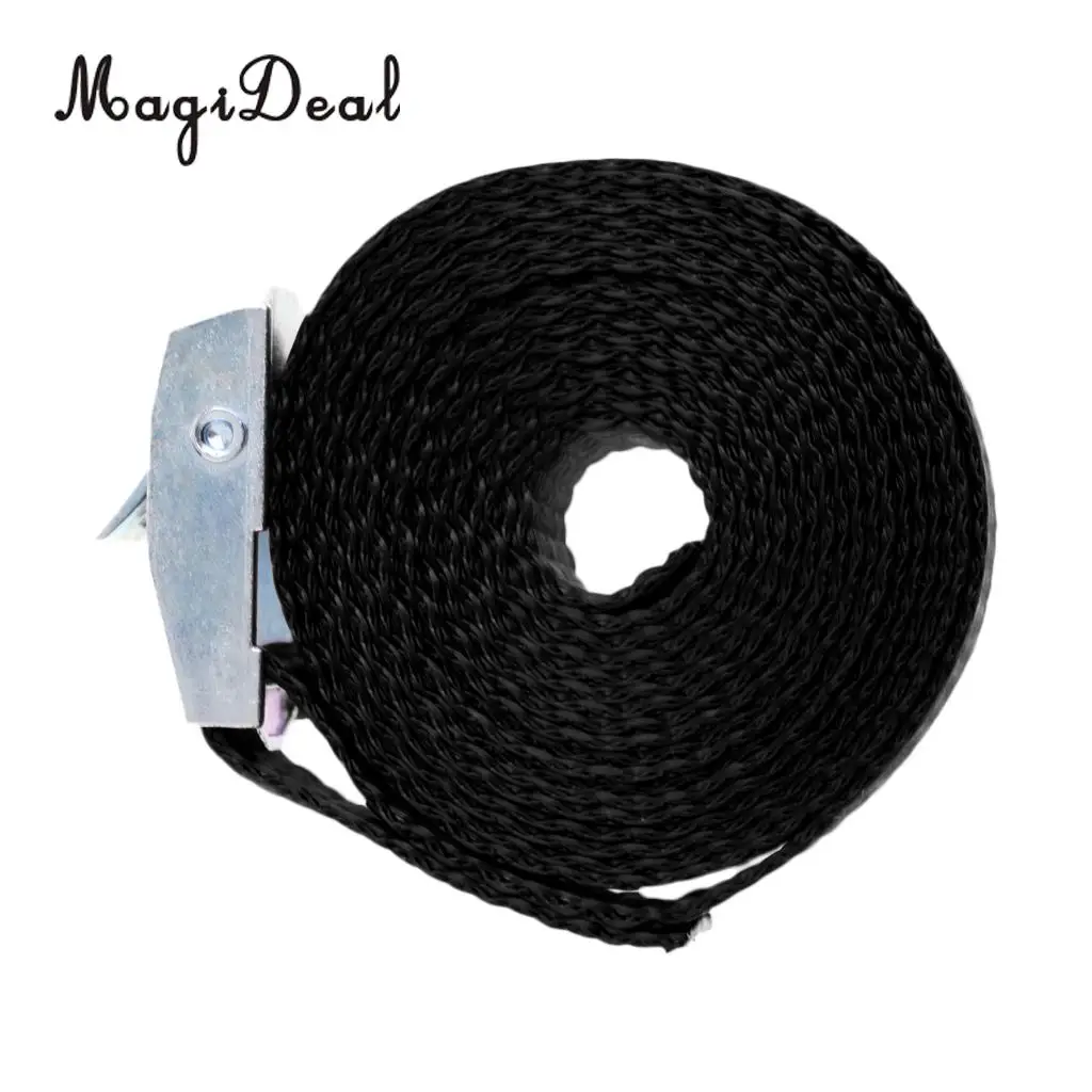 MagiDeal 4x Heavy Duty Tie Down Straps with Cam Buckle for Cargo Tie Down, Car Roof Rack, Luggage Kayak Carrier 2.5m Black