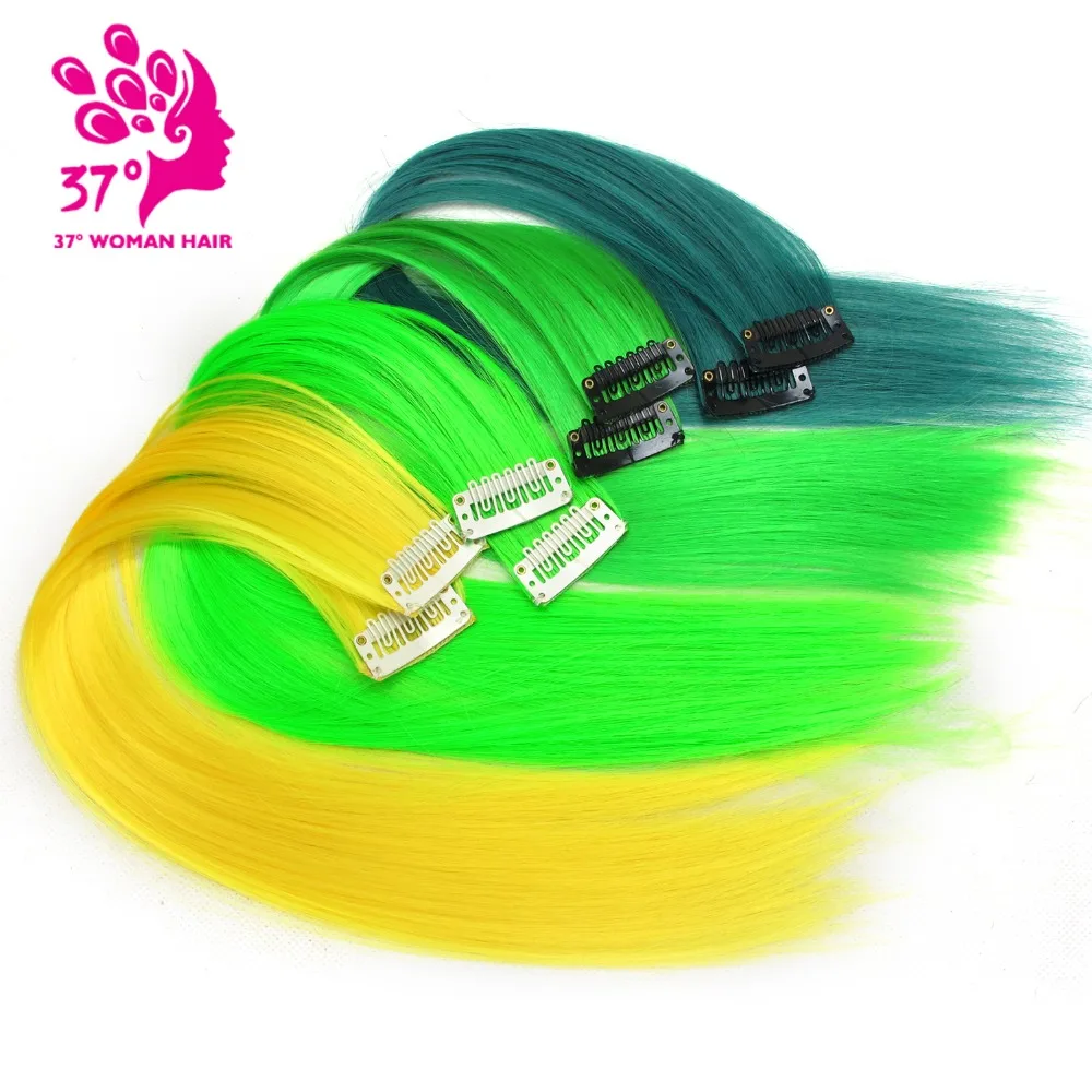 Dream ice's 10pcs/lot Clip-in One Piece for Ombre rain bow Hair pieces 16\
