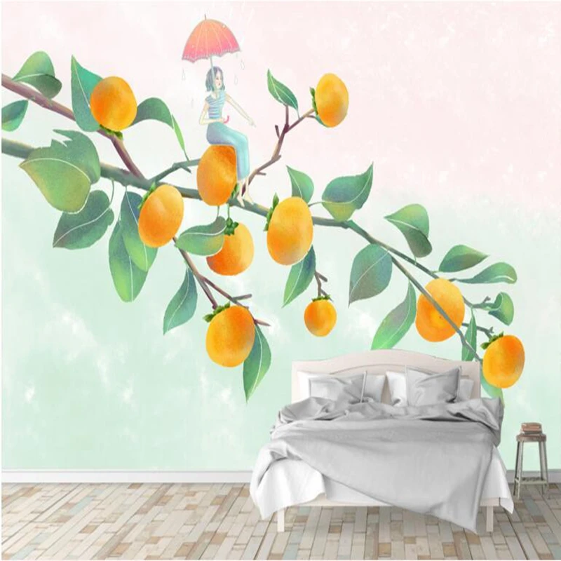 

Custom 3d Wall Murals Hand Drawn Plant Leaves Photo Wall Murals Minimalistic Bedroom Wall Sofa Bedroom Kitchen Papel De Parede