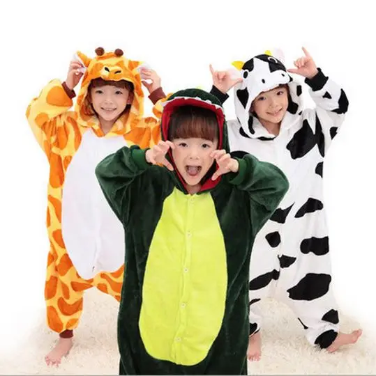 Cartoon Girls Boys Kids Birds Flannel font b Pajamas b font Flannel Stitch Animal font b