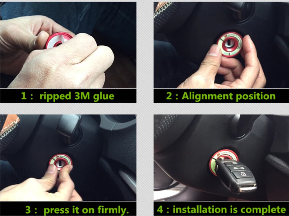 Световой Алюминий сплава ключ зажигания кольцо переключатель крышки аксессуары для интерьера автомобиля AUDI A1 A3 A4 b5 b6 b7 b8 A5 A6 c5 c6 A7 A8L Q3