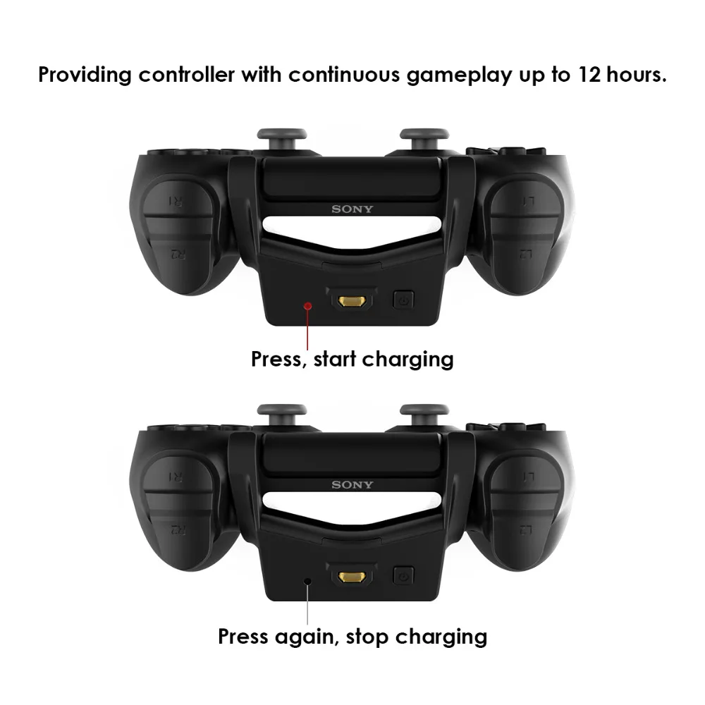 GameSir W60P192 аккумулятор+ USB кабель для PS4 беспроводных контроллеров, PS4 Геймпад Расширенный аккумулятор и зарядный кабель