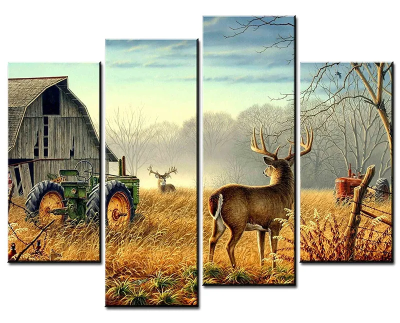 Farm Wall Art aliexpress : buy 4 piece art nature trees fences birds mist Farm Wall Art aliexpress : buy 4 piece art nature trees fences birds mist