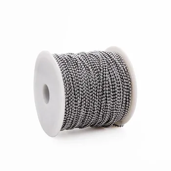 

2018 Promotionele 100 meters Meest Populaire Maat 2.0mm 2.4mm 304 Rvs Ball Chain Spool Met Connector voor Sieraden Ketting