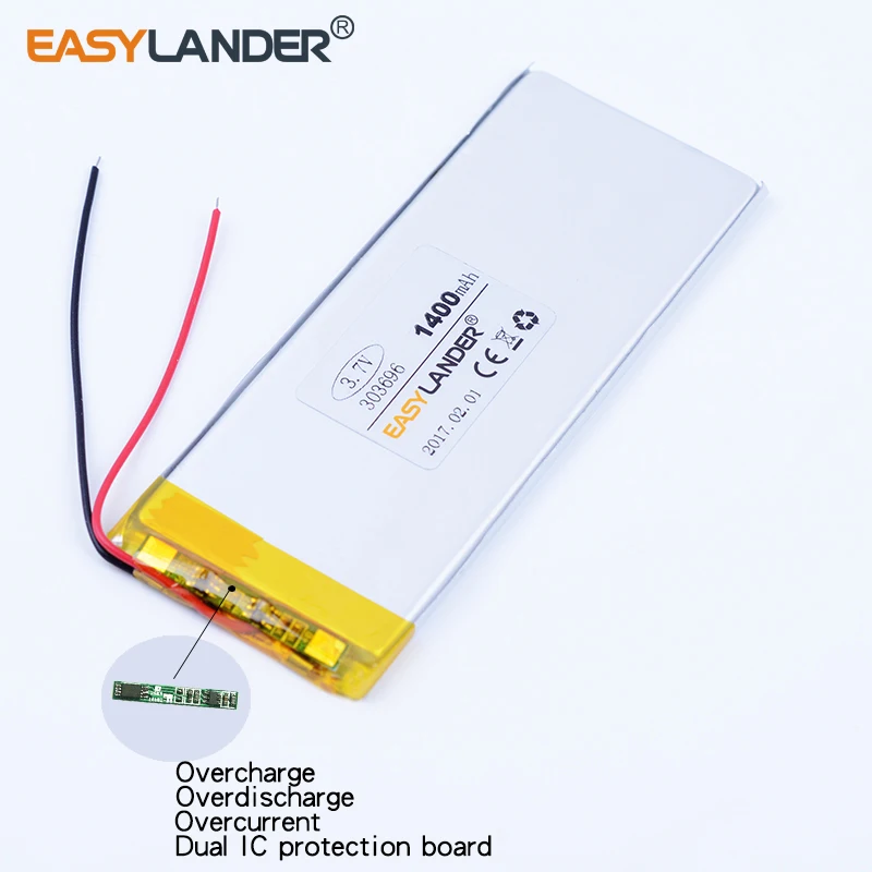 

Easylander XWD 303696P 3.7V 1800mAh Li-Polymer Battery for china clone S7 MTK android smart phone I6 6S 323696P 323696
