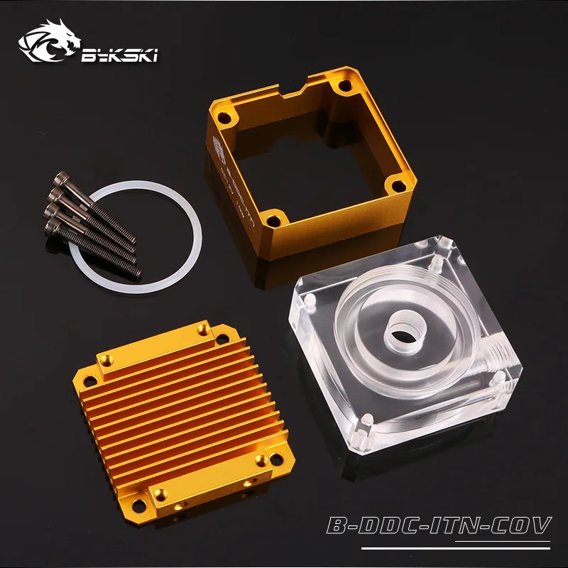 Bykski B-DDC-ITN-COV DDC Pump Armor Heatsink Armor TOP Acrylic Cover For 3.2 Pump High Performance Silent Armor Water Cooling - Blade Color: Gold X Cover