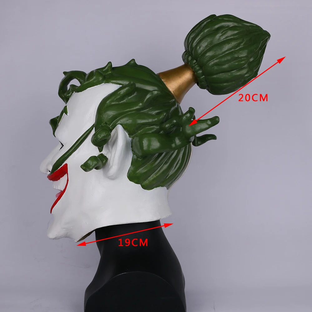 2018 Movie Batman Ninja Devil Joker Mask Cosplay Scary Joker Latex Helmet Prop Halloween Party (11)