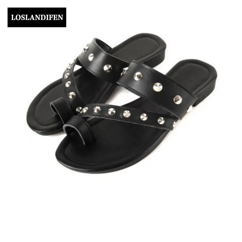 

New Gladiator Casual Solid Womens Shoes Summer  Fashion River Design Black Color Euro Style Mater Decoration Roma Slippers