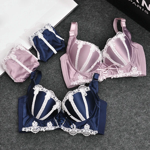 Conjunto de lencería de lujo de V profundo marca cinturón de seda sexy Conjunto de sujetador push up de mujer de algodón grueso taza ajustable conjunto de para niña|sets|bra wholesalerbra