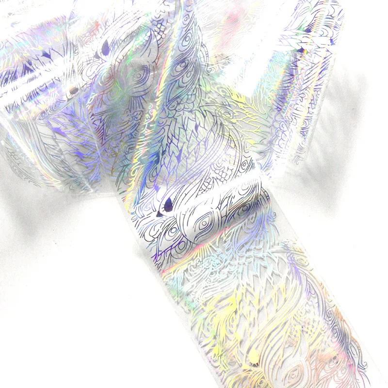 8 шт. 4*20 см Голографическая фольга для ногтей Рождество 3D переводная Наклейка Маникюр дизайн ногтей наклейки водная горка