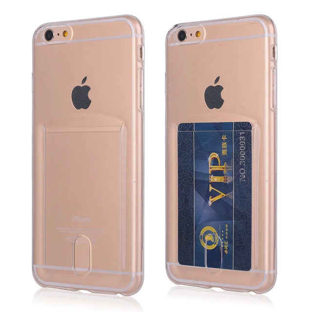 Credit ID Card Slot Holder Transparent TPU Cases For