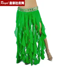 Женские сексуальные шифоновые юбки для танца живота, шарф с кисточкой, Серебряные стразы, пояс для танца живота, 6023